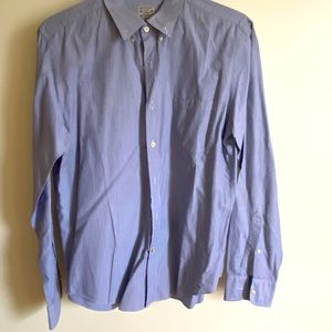 JCrew Woven Slim Fit Blue striped Shirt- L